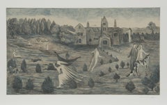 Crookhey Hall, lithographie surréaliste de Leonora Carrington