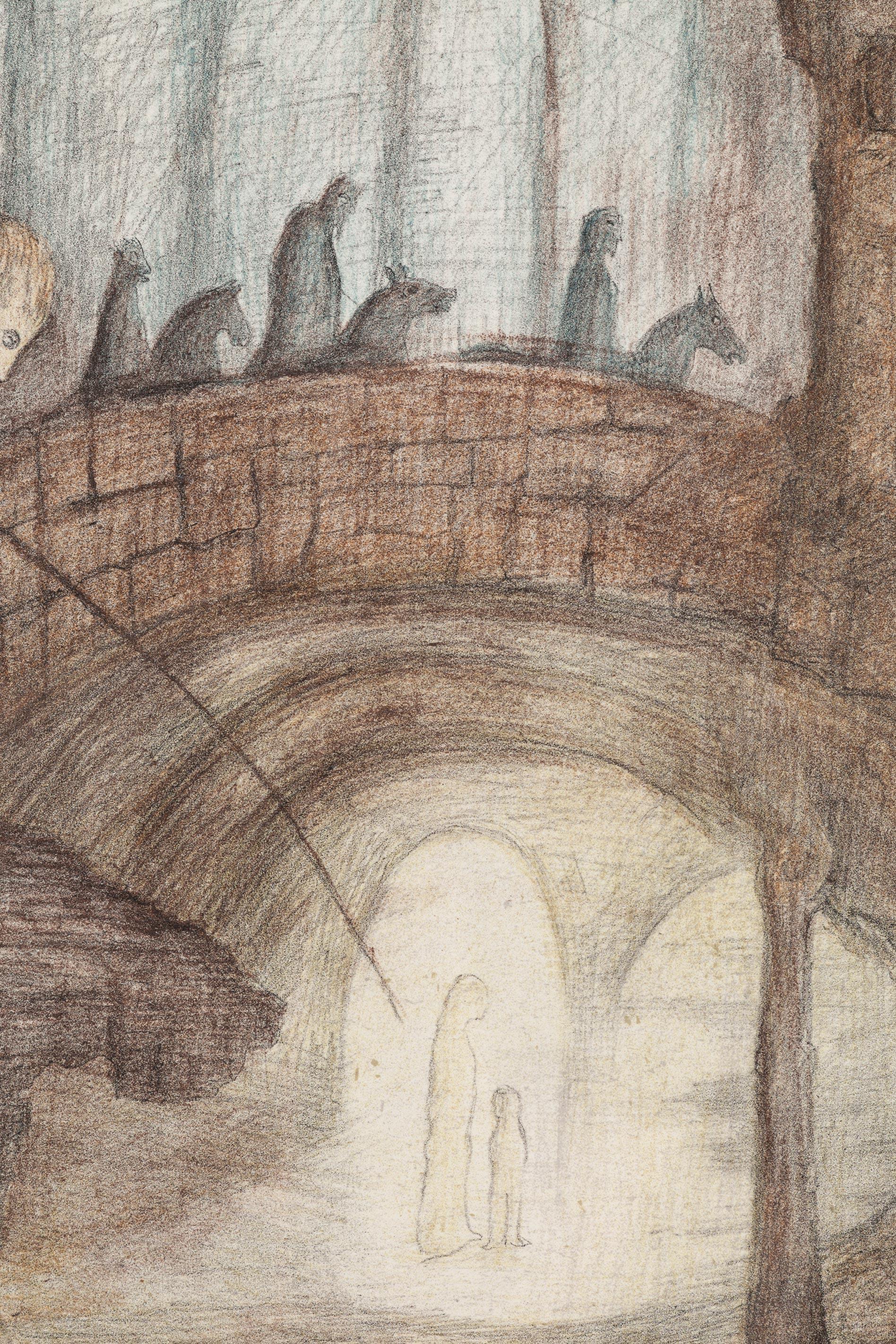 Drue - Beige Landscape Print by Leonora Carrington