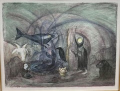 Leonora Carrington, "Crow Soup", lithographie en couleurs, signée à la main.