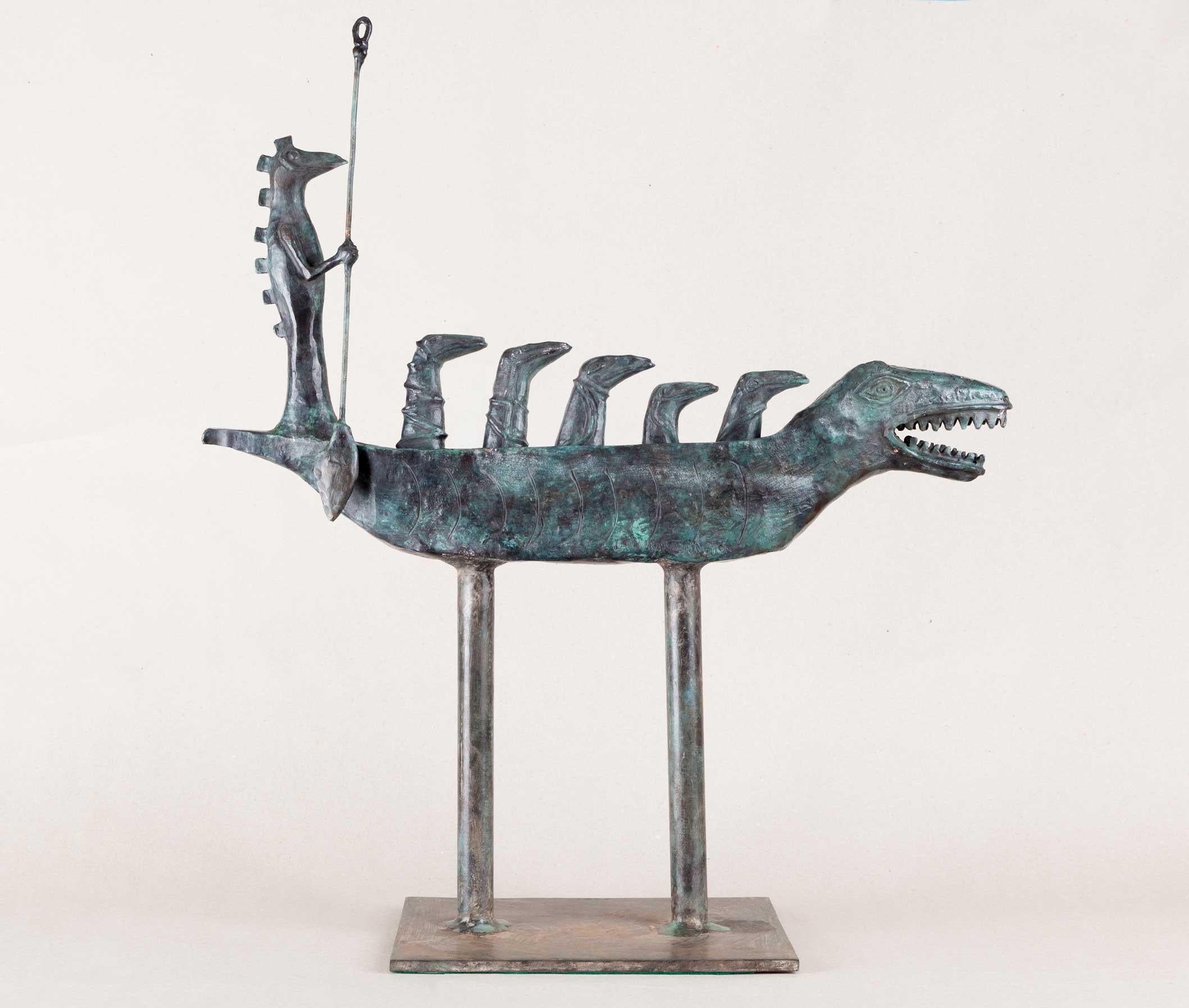 Leonora Carrington Figurative Sculpture - Crocodrilos Sueños (Crocodile Dreams II)