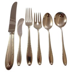 Leonore by Manchester Sterling Silver Flatware Set For 12 Service 90 Pcs