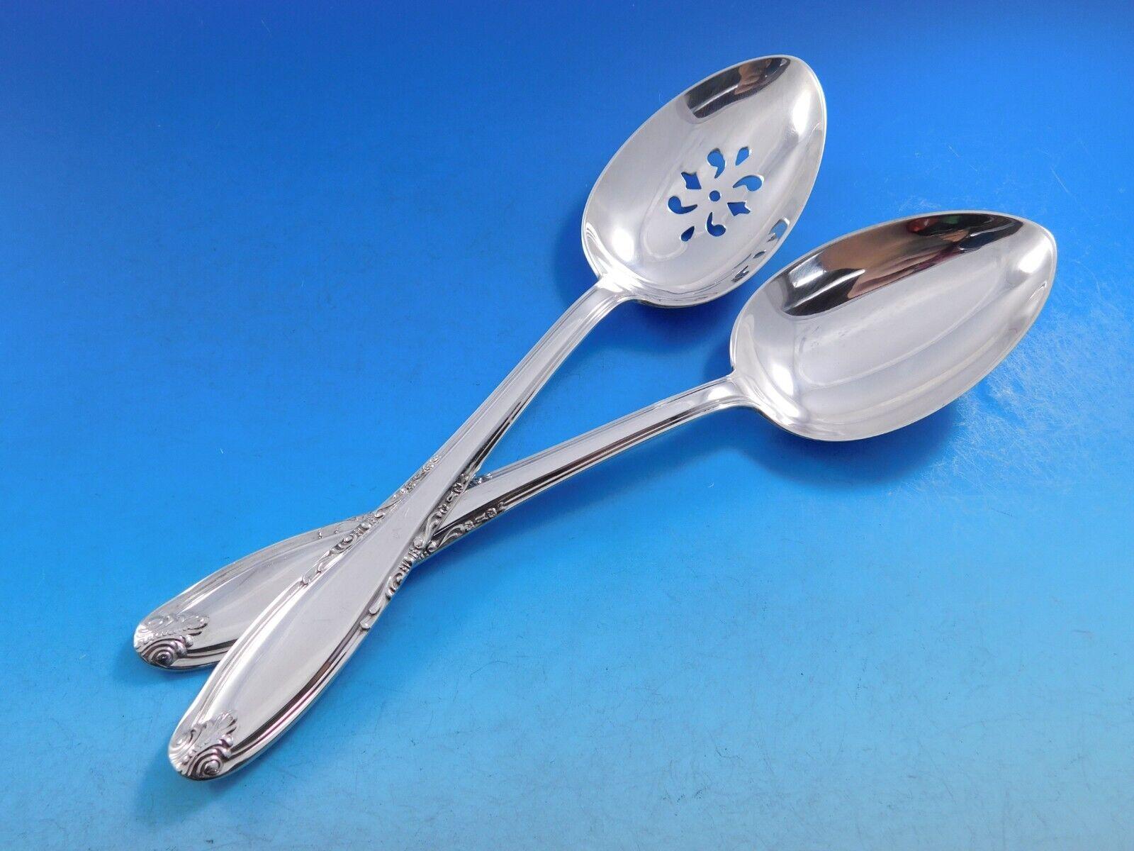Mid-20th Century Leonore by Manchester Sterling Silver Flatware Set for 8 Service 84 pcs For Sale