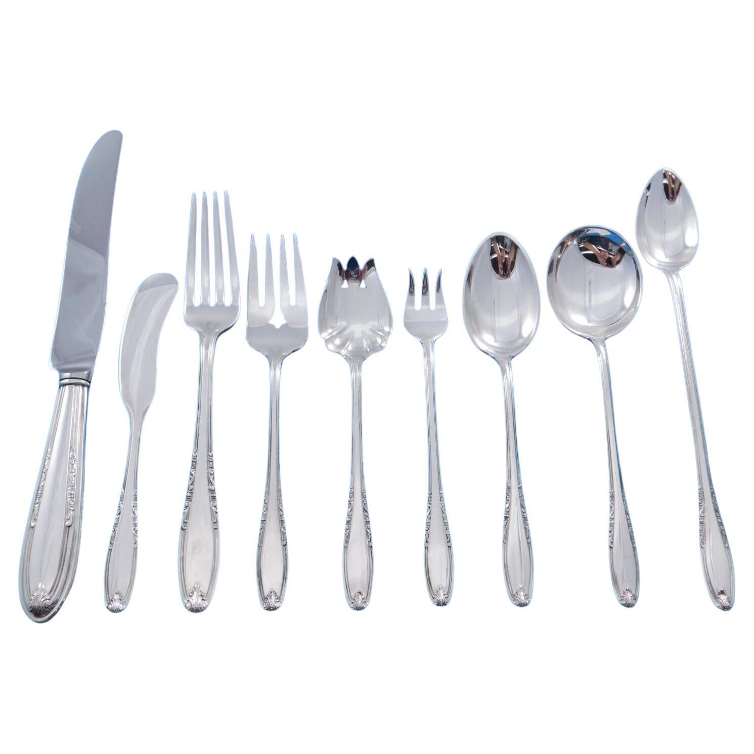 Leonore by Manchester Sterling Silver Flatware Set for 8 Service 84 pcs