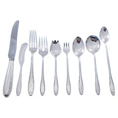 Leonore by Manchester Sterling Silver Flatware Set for 8 Service 84 pcs