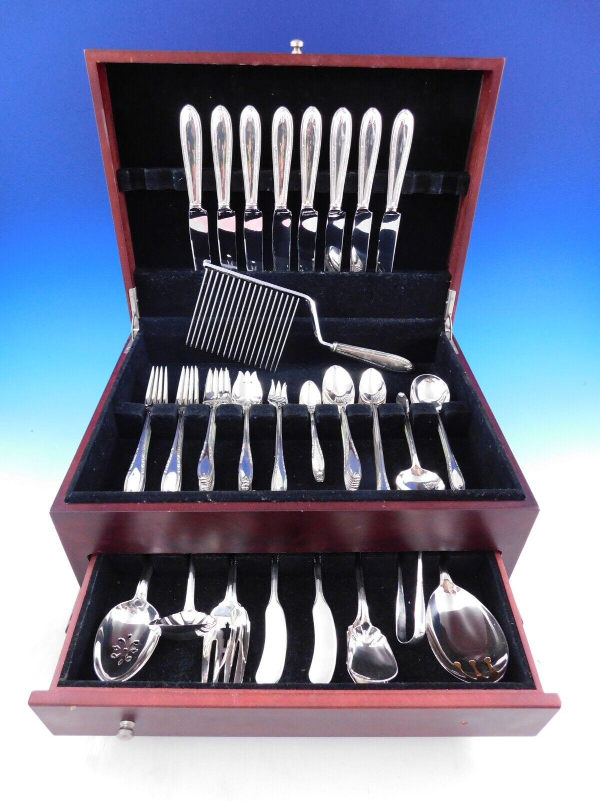Leonore by Manchester c1939 Sterling Silver Flatware set - 92 pieces. This set includes:

8 Knives, 8 7/8