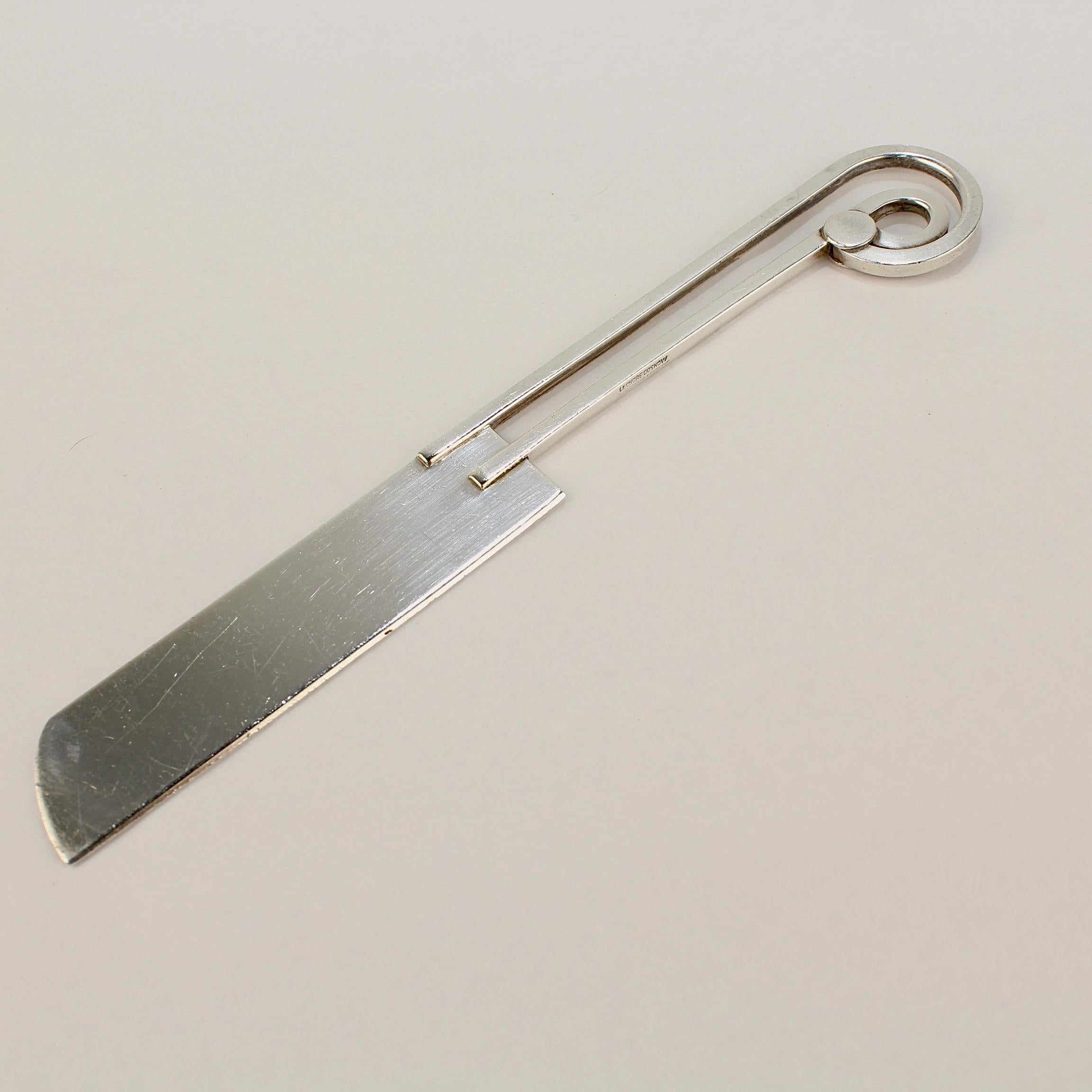 Women's or Men's Leonore Doskow Modernist Sterling Silver Cheese or Bar Knife