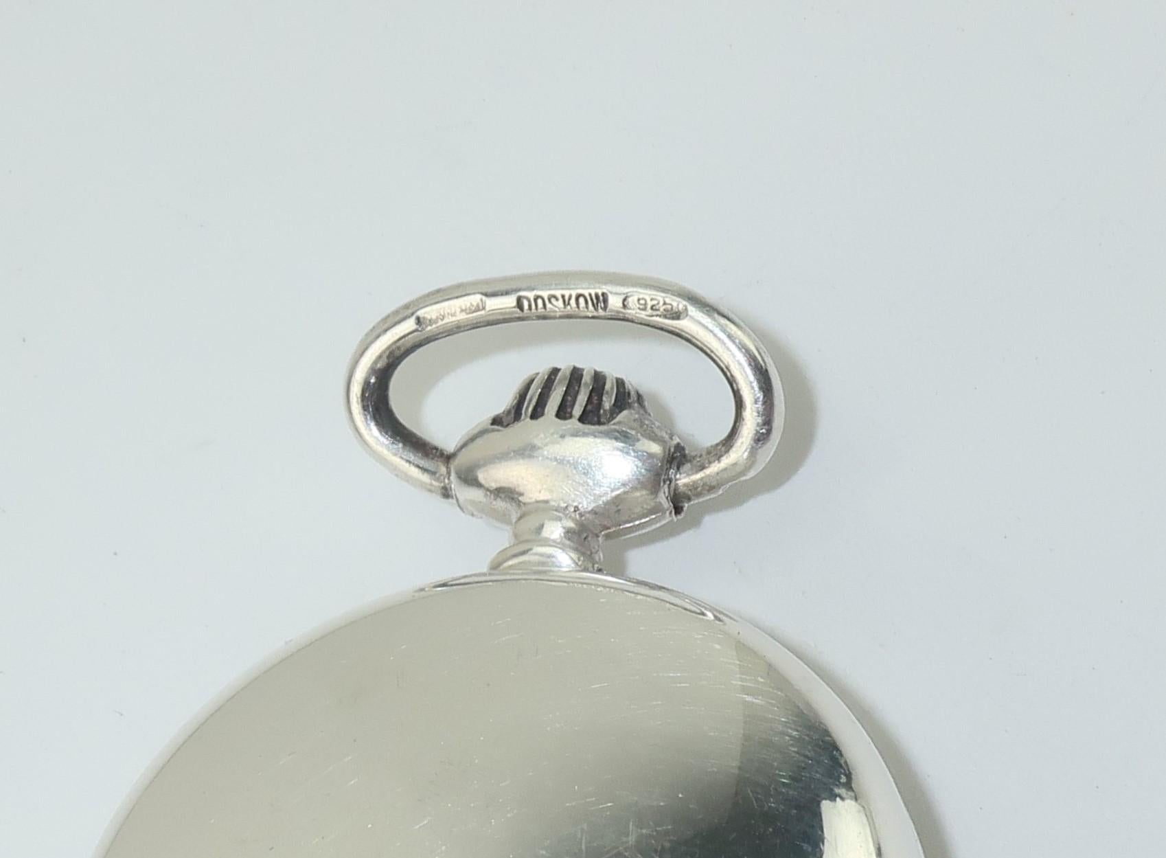 Leonore Doskow Sterling Silver Pocket Watch Pill Box Locket 4