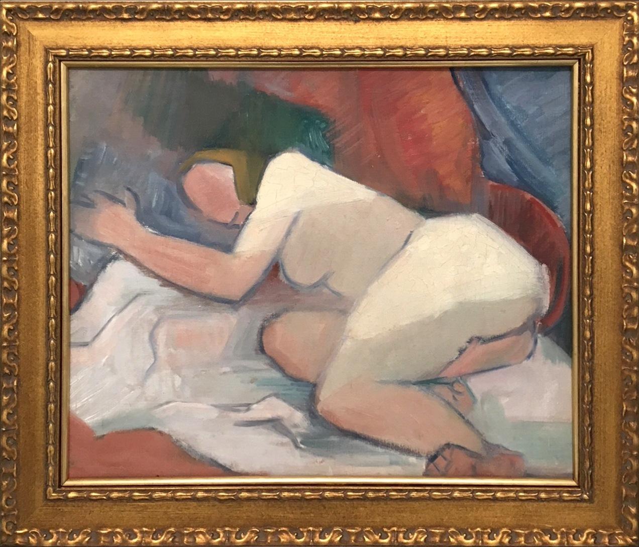 Untitled (Reclining Nude) - Painting by Leontine E. Wallace