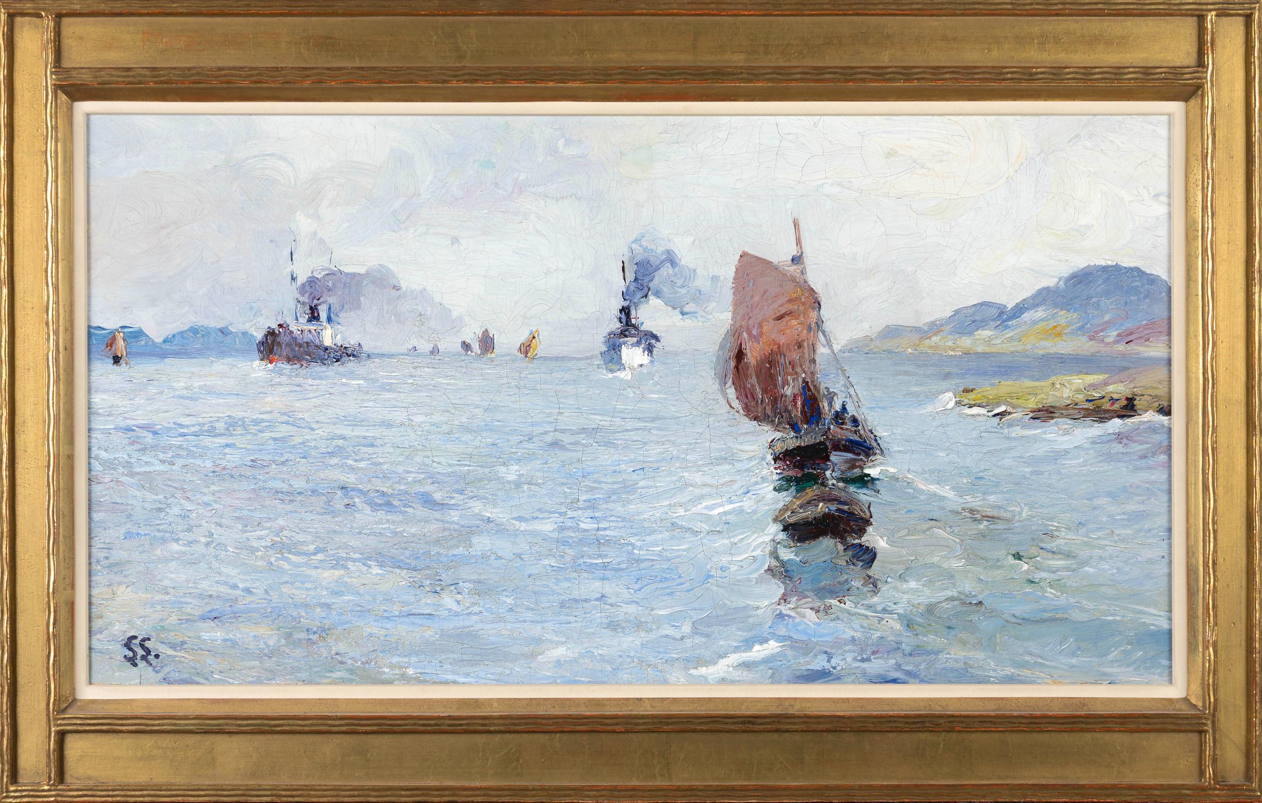 „Steamship off Abbazia“ – Painting von Leontine von Littrow