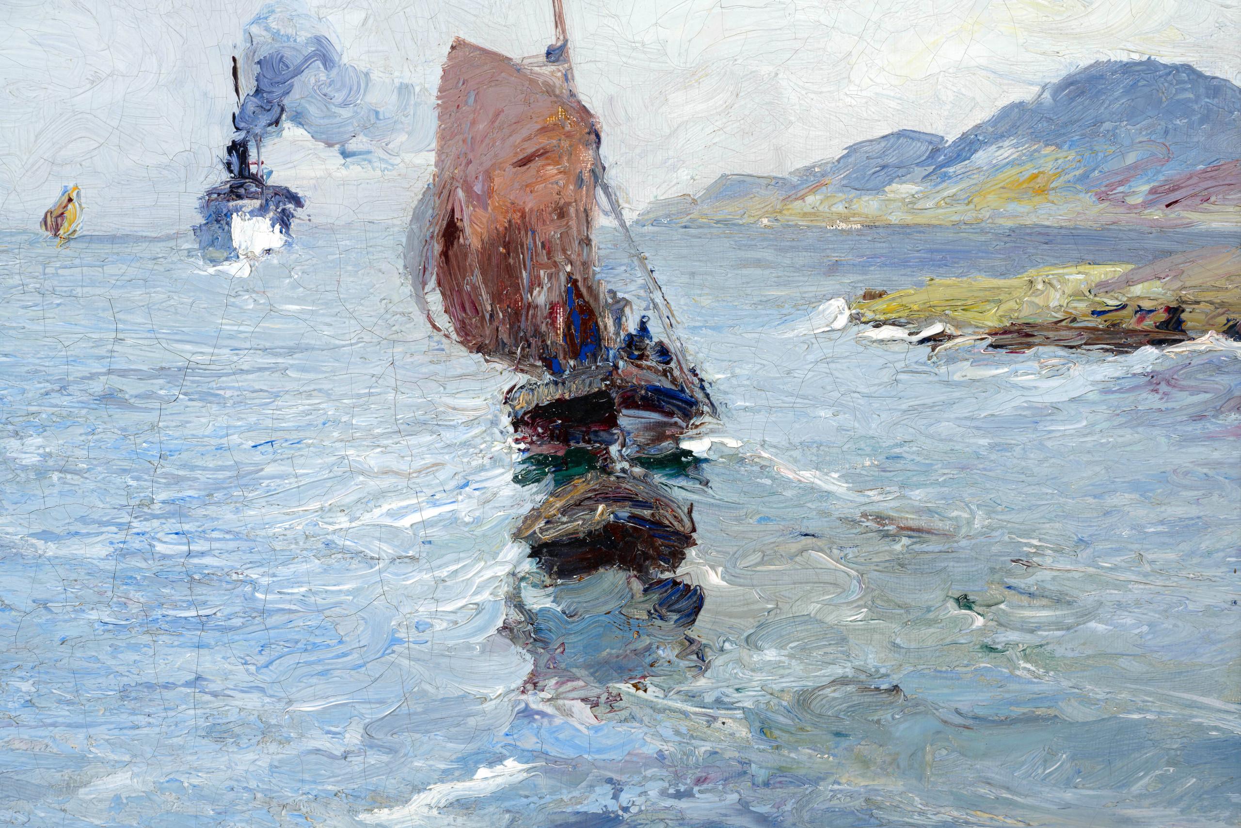 „Steamship off Abbazia“ (Impressionismus), Painting, von Leontine von Littrow