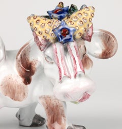 Figura di mucca in terracotta di Leopald Anzengruber Keramiek Wien