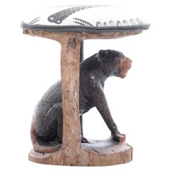 Leopard batonga stool, hand made in South Africa