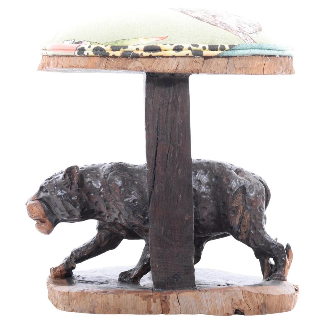 Leopard batonga stool, hand made in South Africa For Sale at 1stDibs