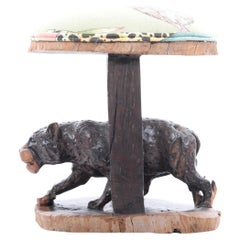 Leopard batonga stool, hand made in South Africa