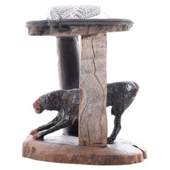 Leopard batonga stool, hand made in South Africa