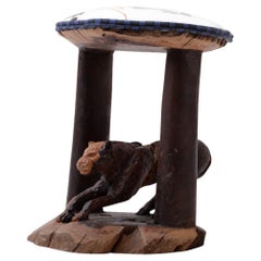 Leoparden-Batonga-Hocker, handgemacht in Südafrika