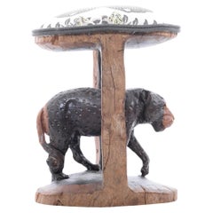 Leopard batonga stool, hand made in South Africa