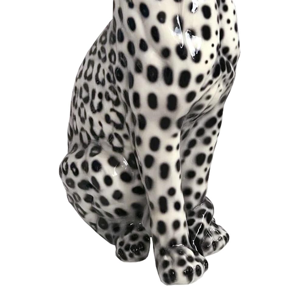 Contemporary Leopard Black and White Right Sculpture For Sale