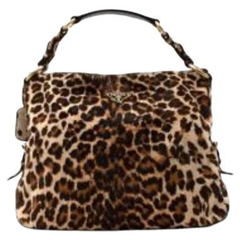 Leopard Calf Hair Brown Tote Bag For Sale at 1stDibs