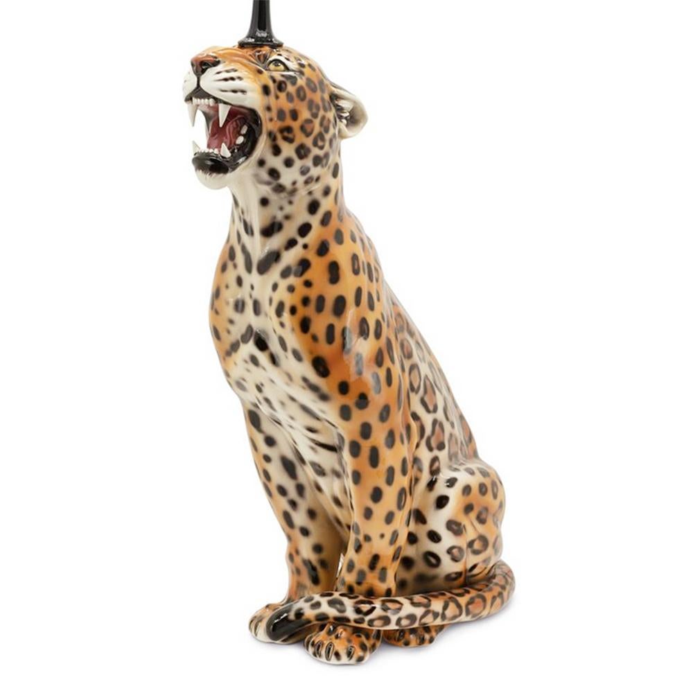 Leoparden-Kerzenhalter-Skulptur (Italienisch) im Angebot