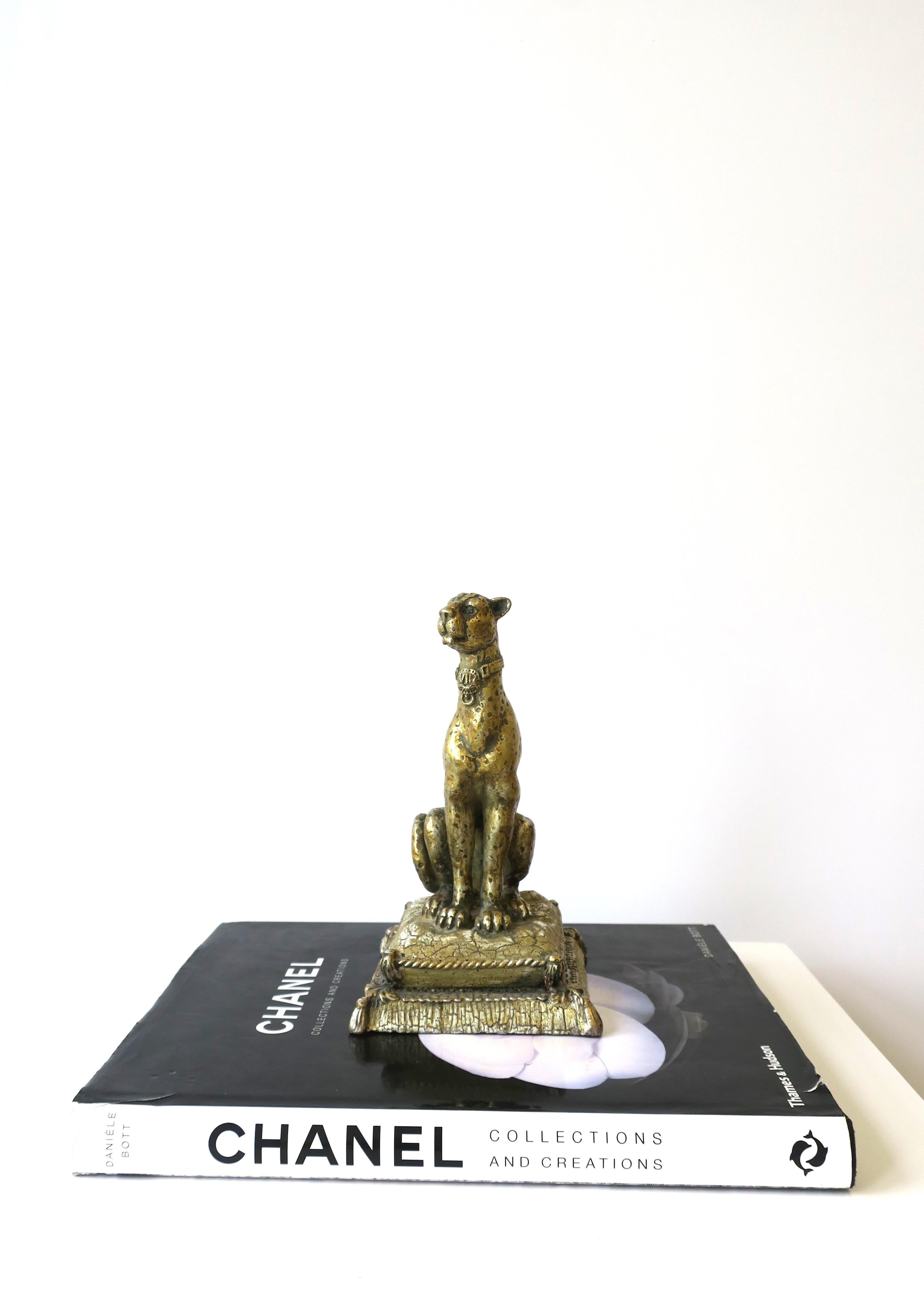 Leopard Cat Art Deco Style Animal Decorative Object In Good Condition In New York, NY
