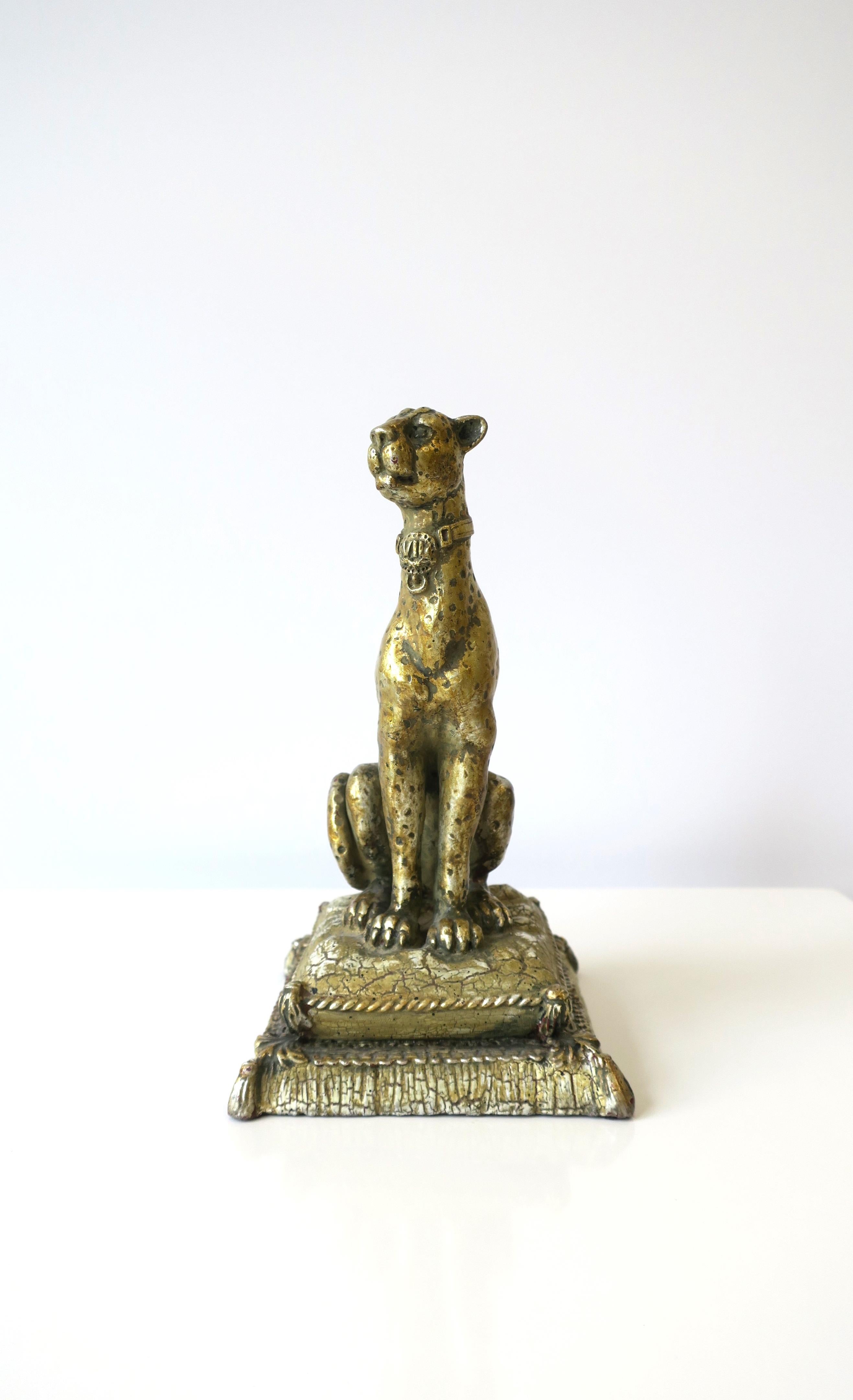20th Century Leopard Cat Art Deco Style Animal Decorative Object