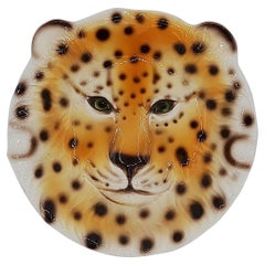 Leopard Ceramic Ashtray Handpainted and Handmade in Italy