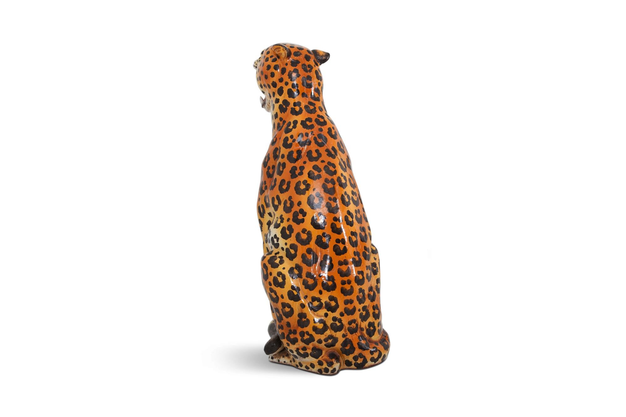 Leopard Ceramic Hand-Painted Sculptures from Italy, 1950s 3