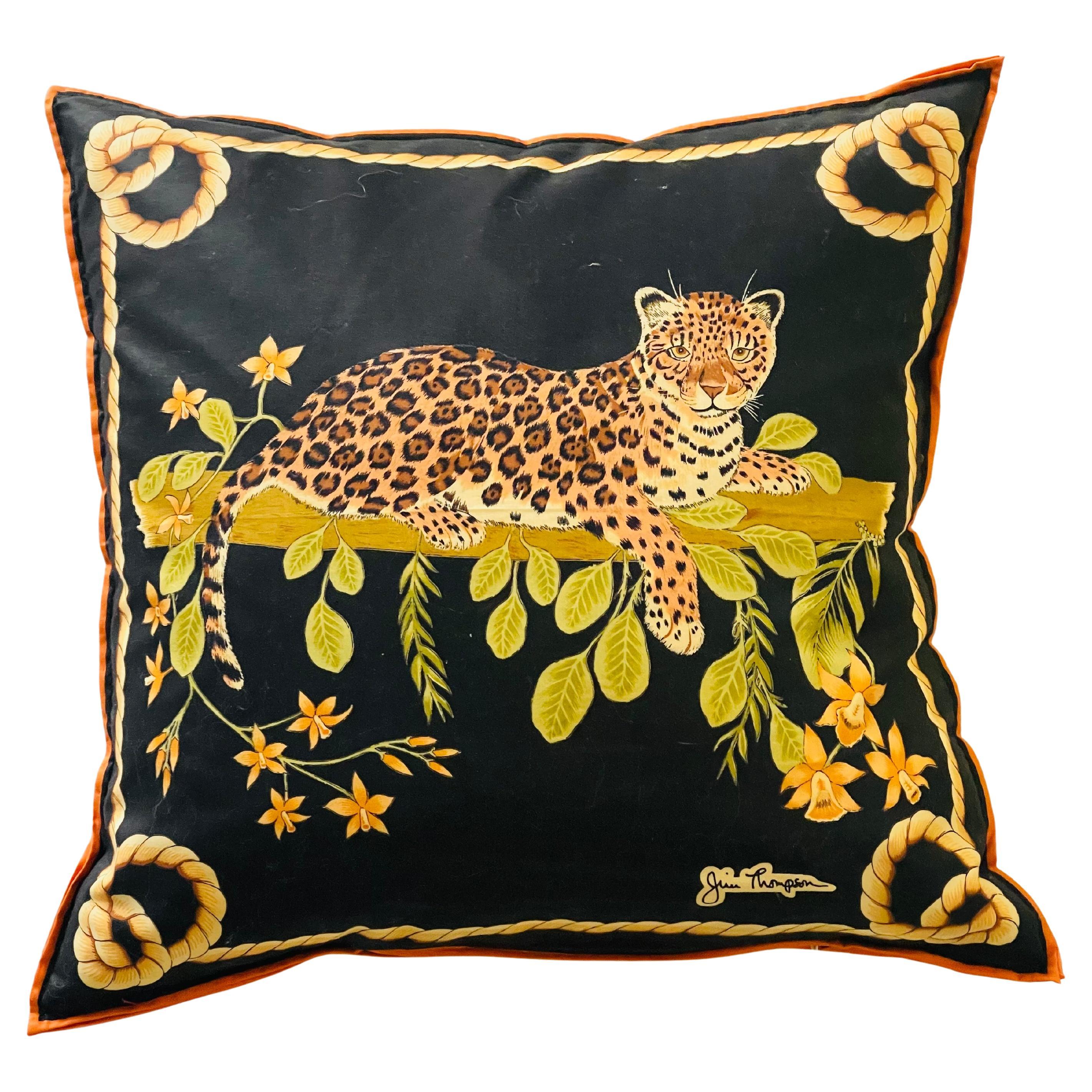 Almohada Pañuelo de Seda Firmado Leopardo Guepardo en venta
