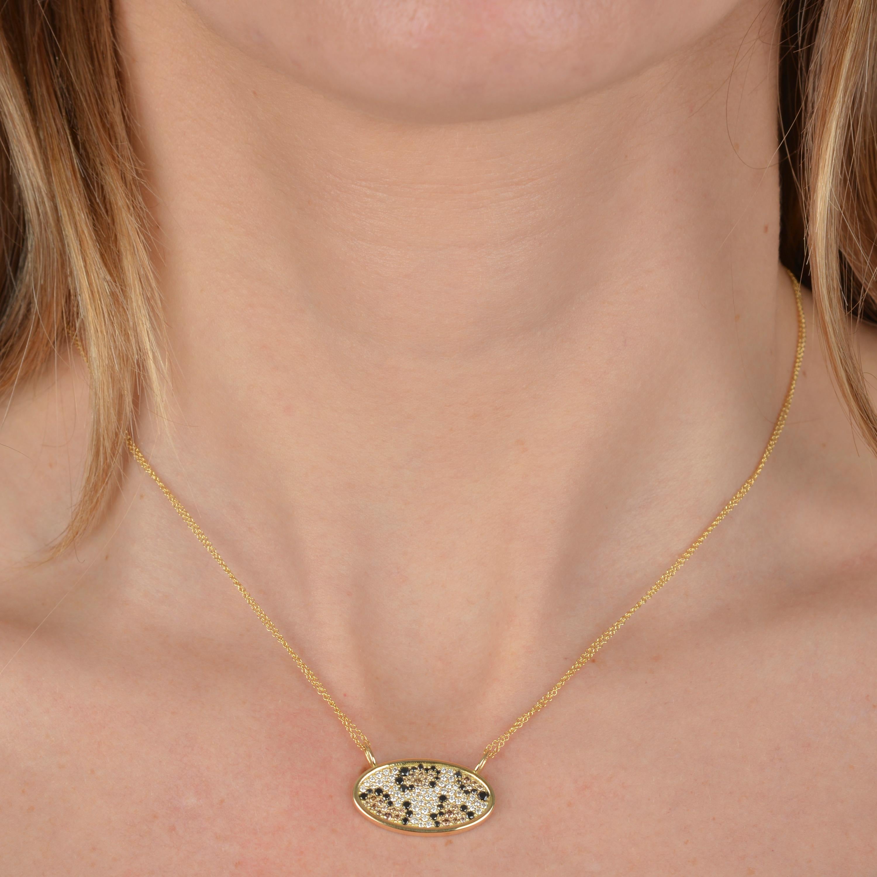 Contemporary Leopard Crush Pendant In 18 Karat Gold With Diamonds For Sale