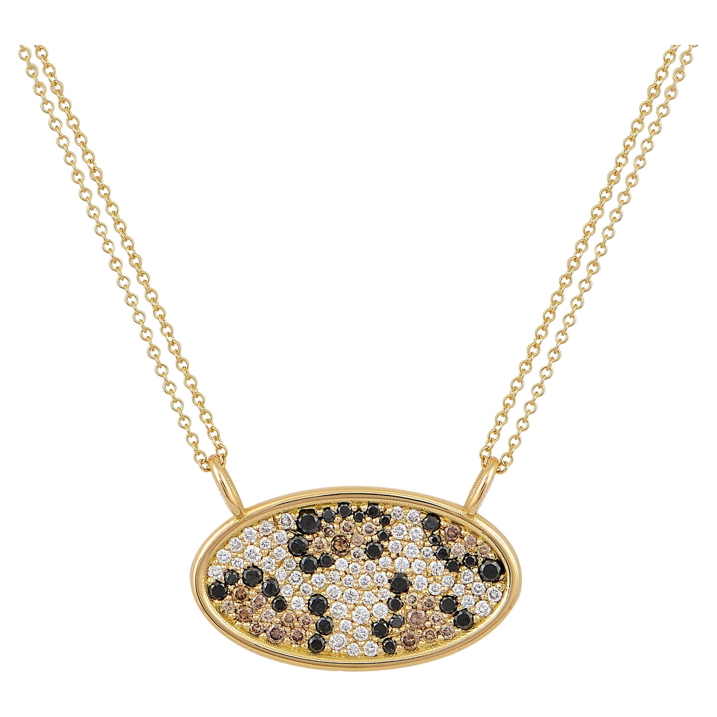 Leopard Crush Pendant In 18 Karat Gold With Diamonds For Sale