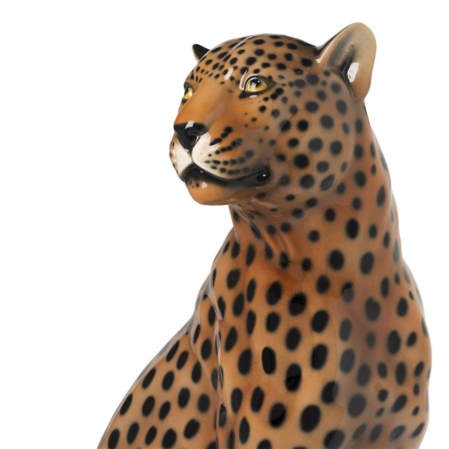XXIe siècle et contemporain Sculpture assise en léopard brun foncé en vente