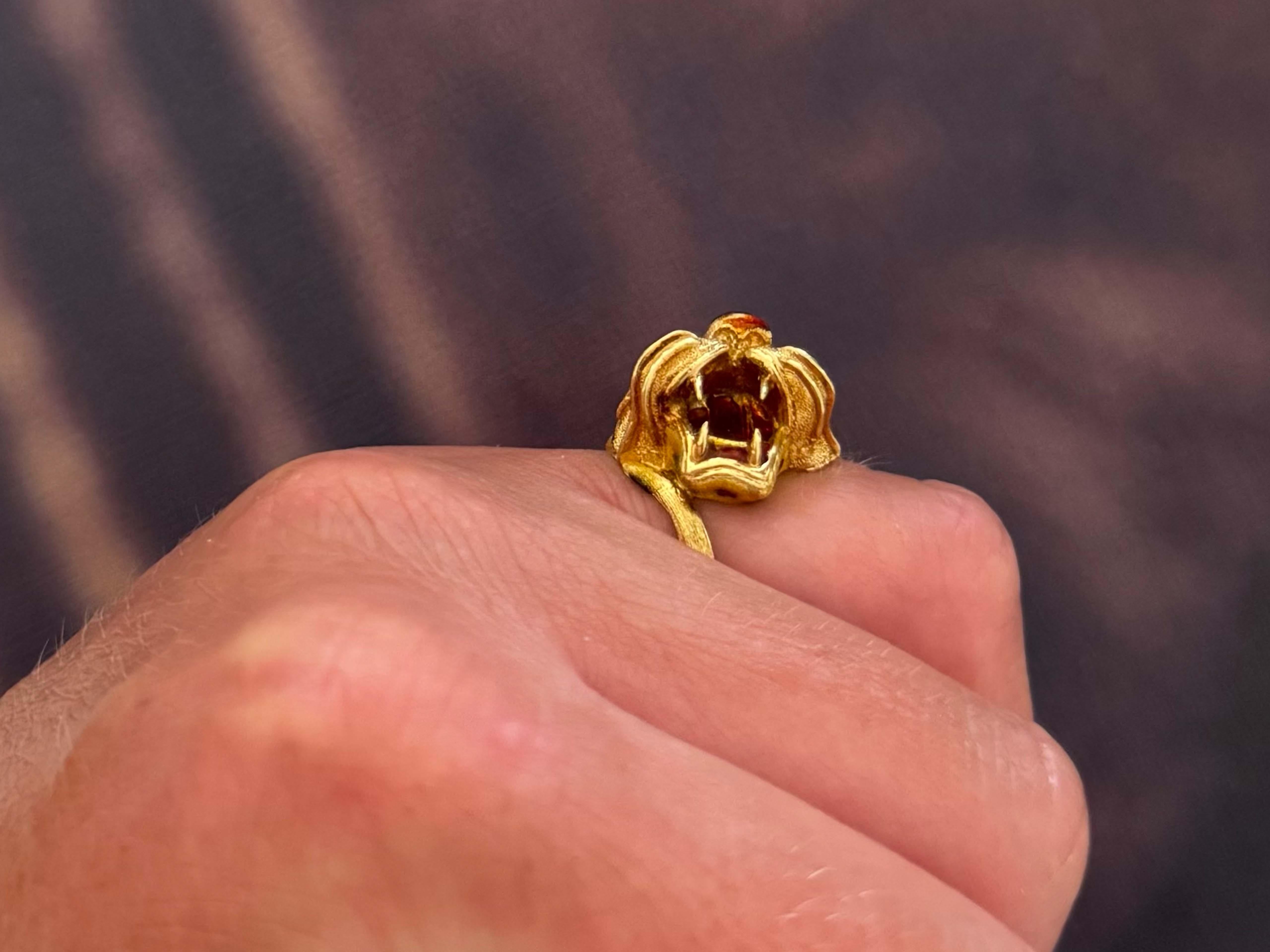 da uomo o donna Anello con smalto leopardato in oro giallo 18 carati Made in Italy in vendita