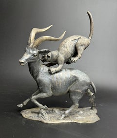 Leopard et Bongo en argent massif et vermeil - Miracoli - Milan