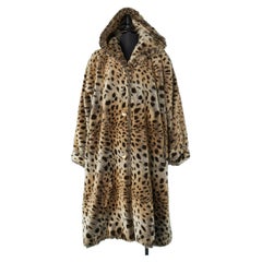 Leopard fake-fur with hood Pierre Cardin Circa 1980's 