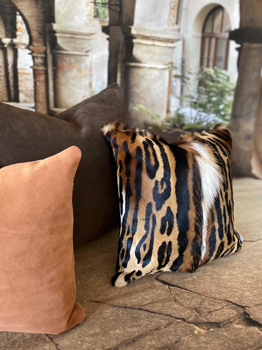 Leopard Fur Pillow, Springbok Skin 16x16