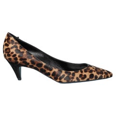 Leopard furs printed pump with black suede heel Saint Laurent Paris 