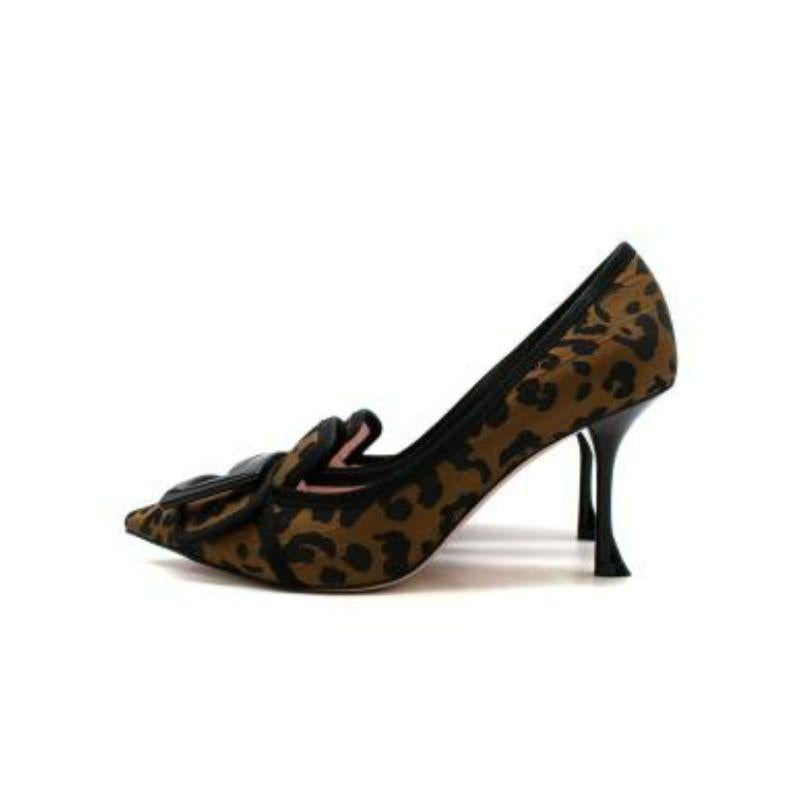 Black Leopard jacquard Gommentine 85 heeled pumps For Sale