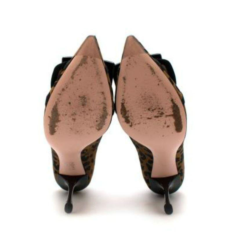 Leopard jacquard Gommentine 85 heeled pumps In Good Condition For Sale In London, GB