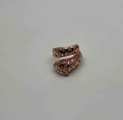 Leopard Jaguar Panther Lion Diamond Emerald 14K Rose Gold Statement Animal Ring