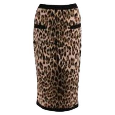 Leopard Knit Pencil Skirt For Sale at 1stDibs