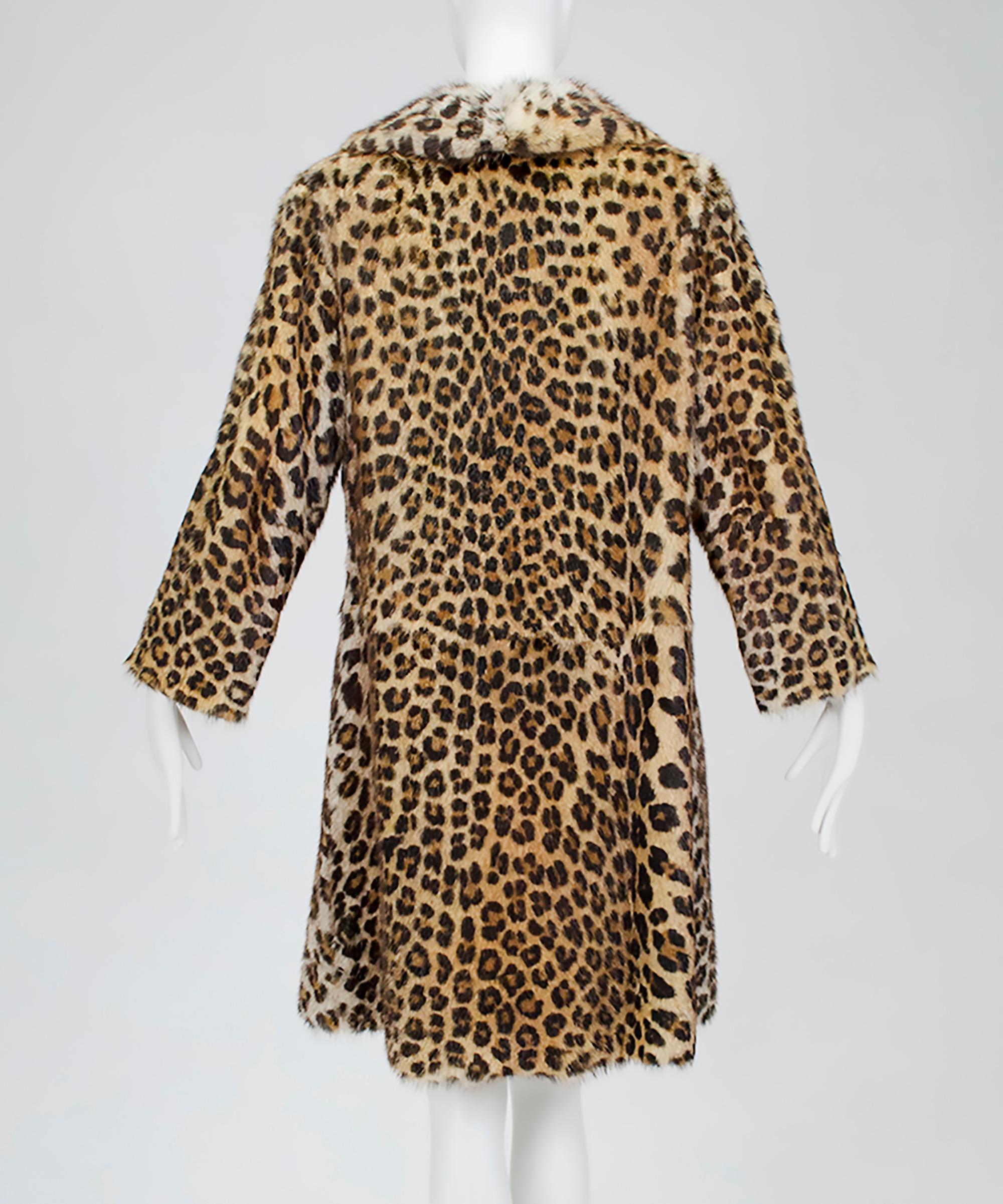 Leopard Mink Double Breasted A-line Fur Mod Strol… - image 2