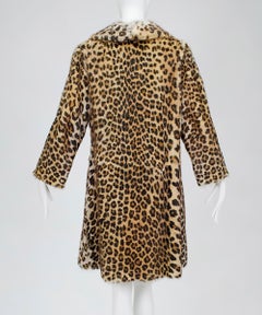 Leopard Mink Double Breasted A-Line Fur Mod Stroller Coat - S-M, 1962