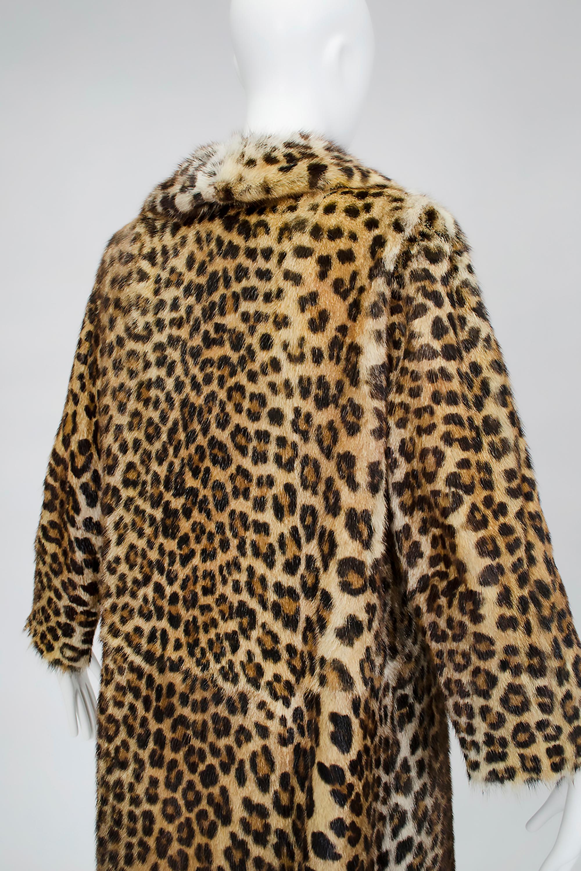 Leopard Mink Double Breasted A-line Fur Mod Strol… - image 4