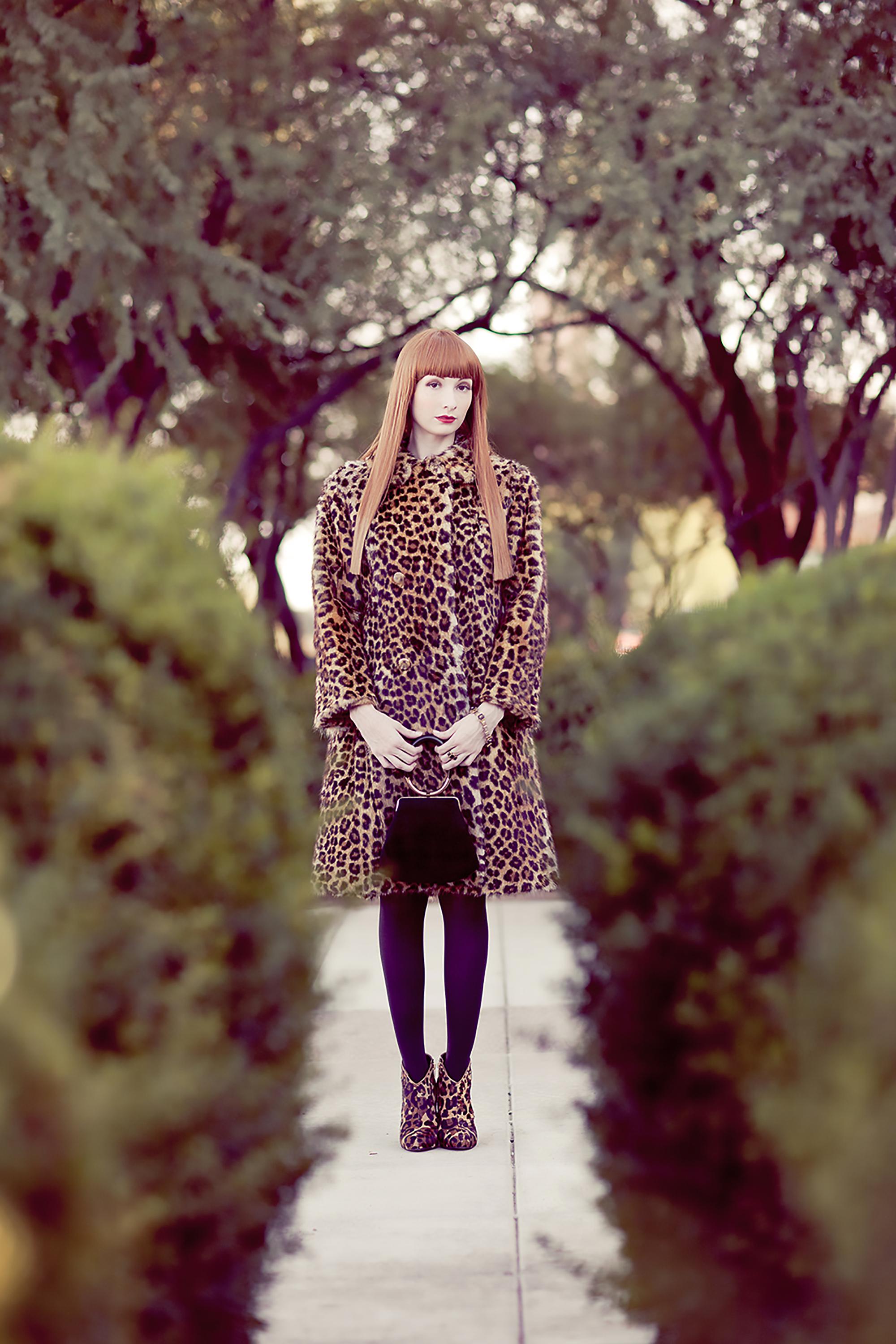 Leopard Mink Double Breasted A-line Fur Mod Strol… - image 8