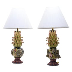 Leopard pair of lamps, hand made in South Africa, ceramic base