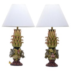 Leopard pair of lamps, hand made in South Africa, ceramic base