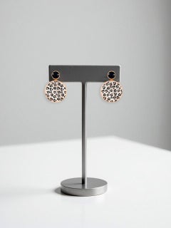 Leopard pattern black and white earrings with onyx and Mother of pearl