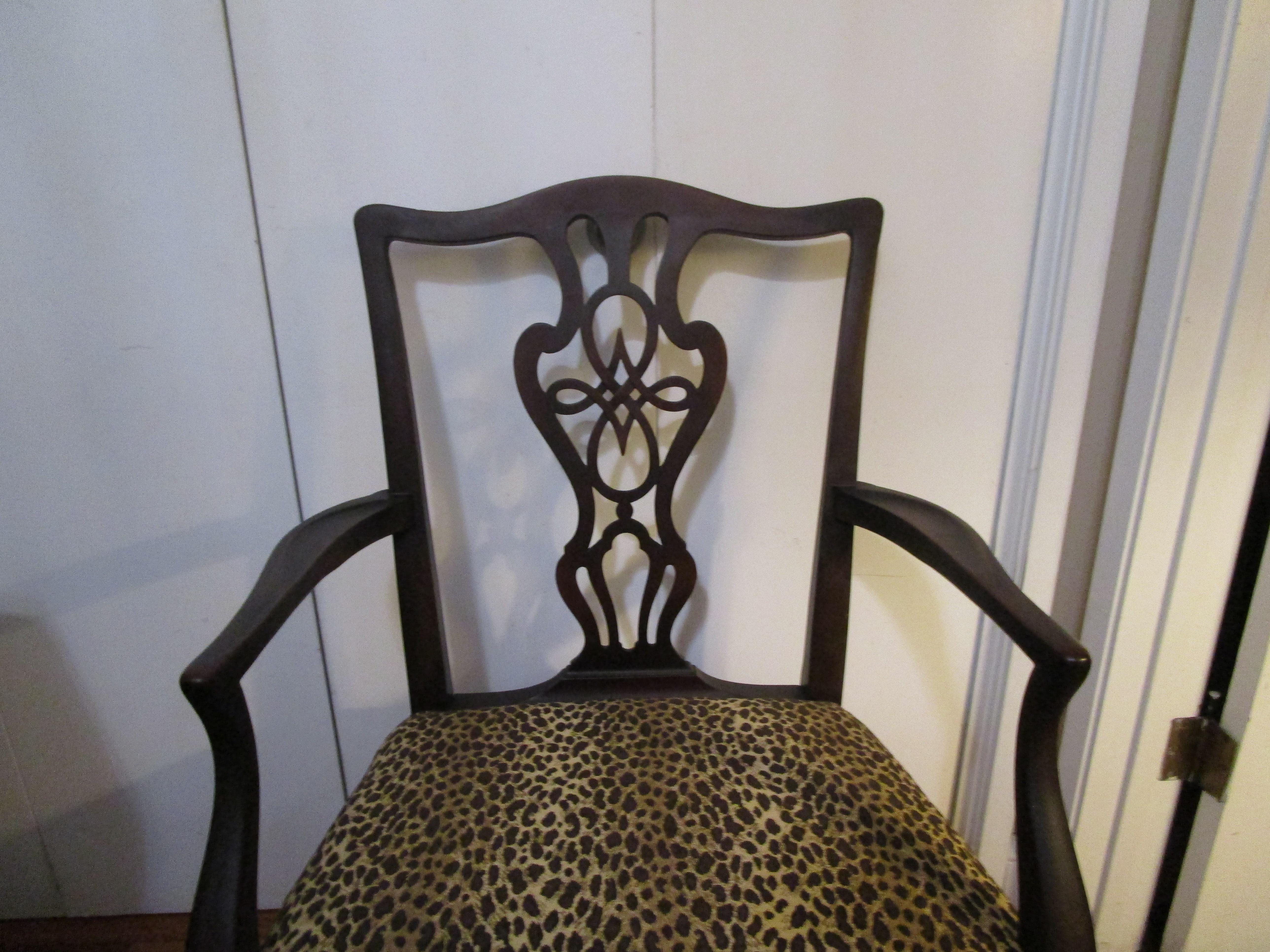 Federal Leopard Pattern Transitional Mahogany 19th Century Armchair
