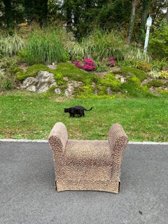 Leopard Patterned Upholstered Bench